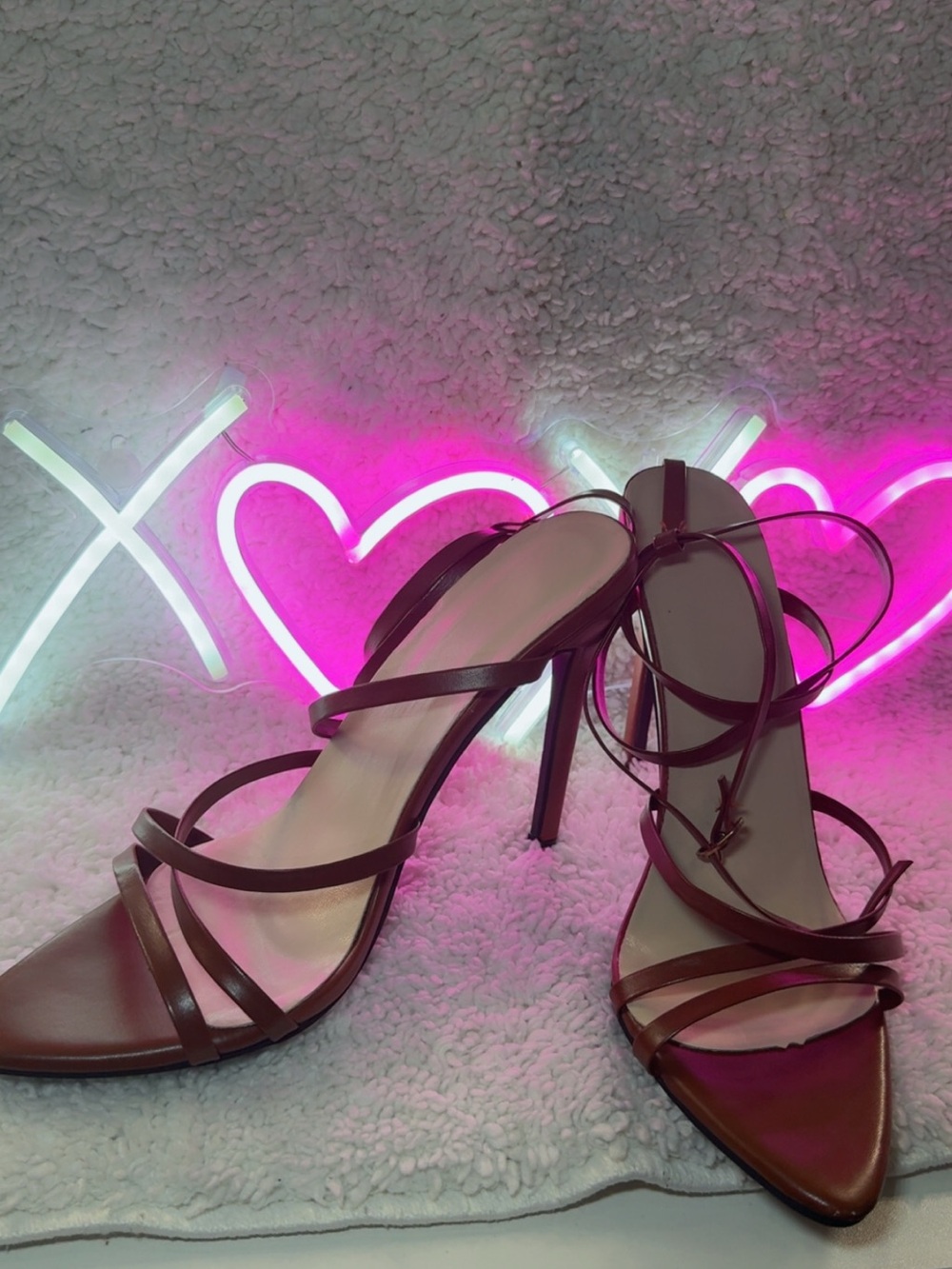 Elegant Brown Strappy High-Heel Sandals